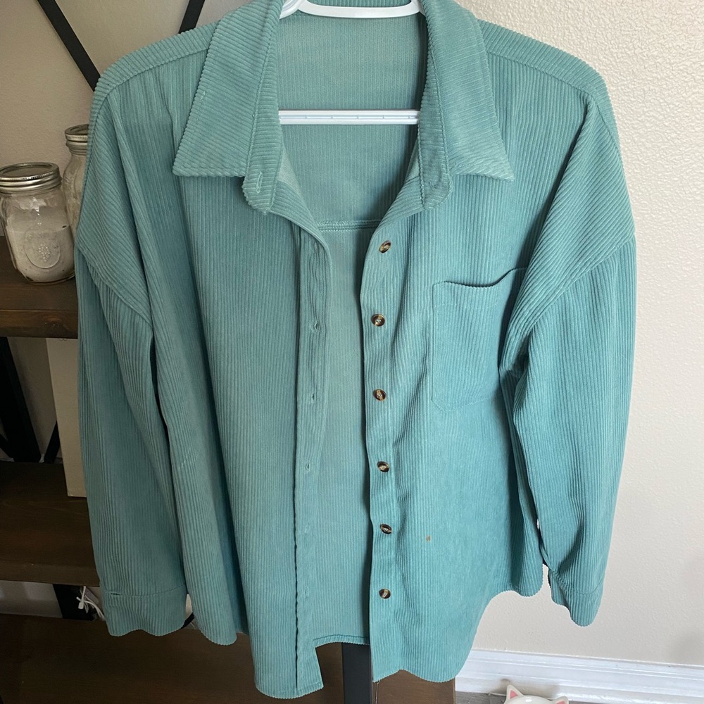 Corduroy blue button up